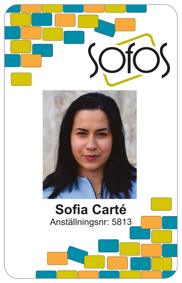 Foto-ID med Sofos eget kortmotiv, tryckt av Sofos Card